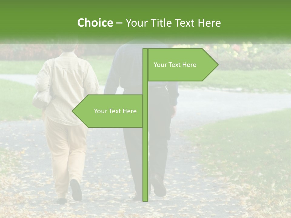 Walking Older Path PowerPoint Template