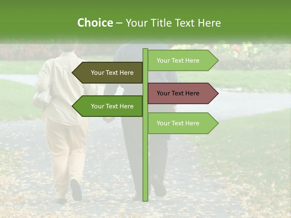 Walking Older Path PowerPoint Template