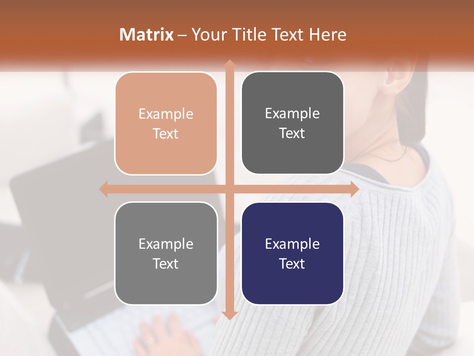 A Woman Holding A Laptop Computer In Her Hands PowerPoint Template