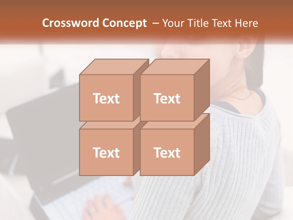 A Woman Holding A Laptop Computer In Her Hands PowerPoint Template