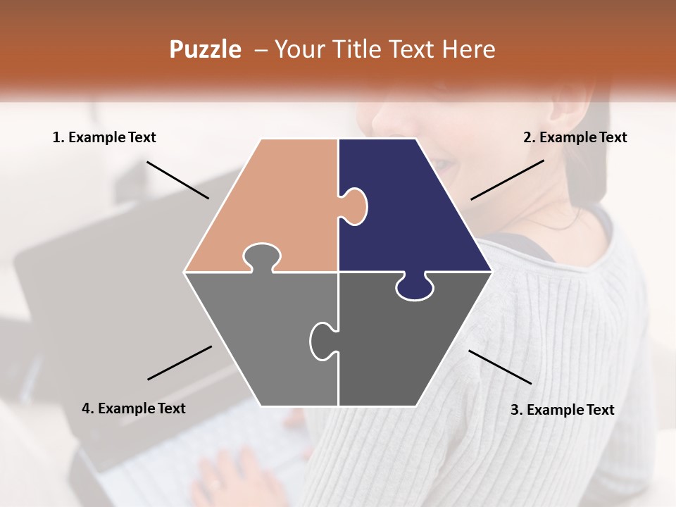 A Woman Holding A Laptop Computer In Her Hands PowerPoint Template