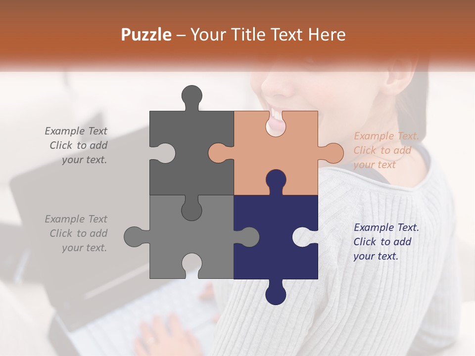 A Woman Holding A Laptop Computer In Her Hands PowerPoint Template