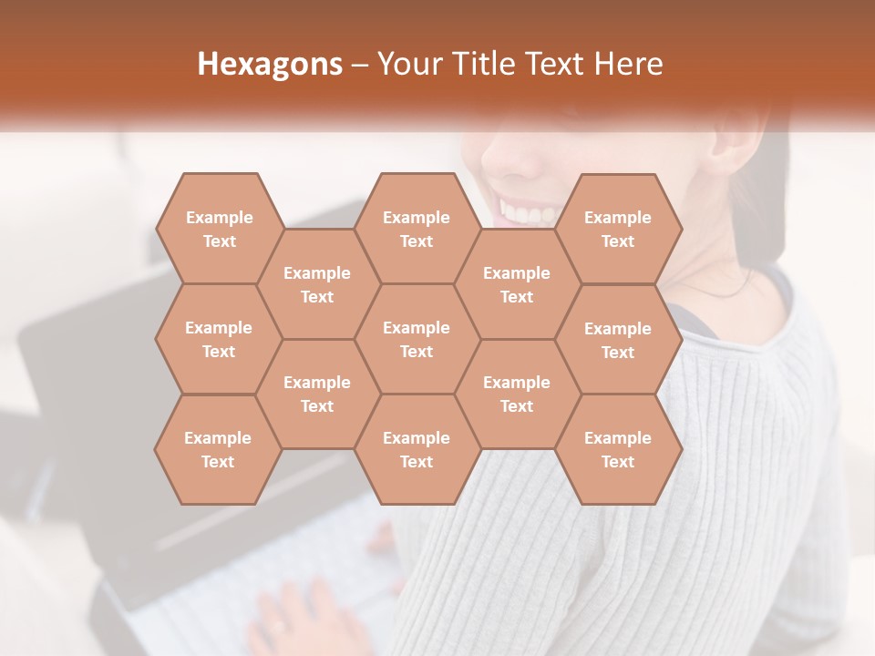 A Woman Holding A Laptop Computer In Her Hands PowerPoint Template