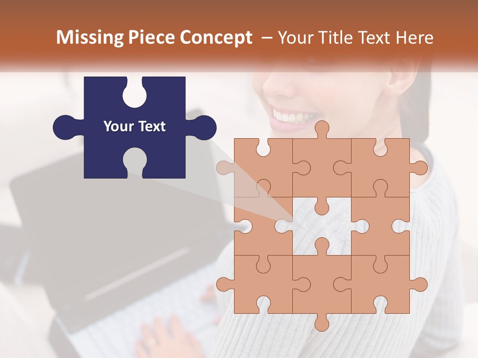 A Woman Holding A Laptop Computer In Her Hands PowerPoint Template