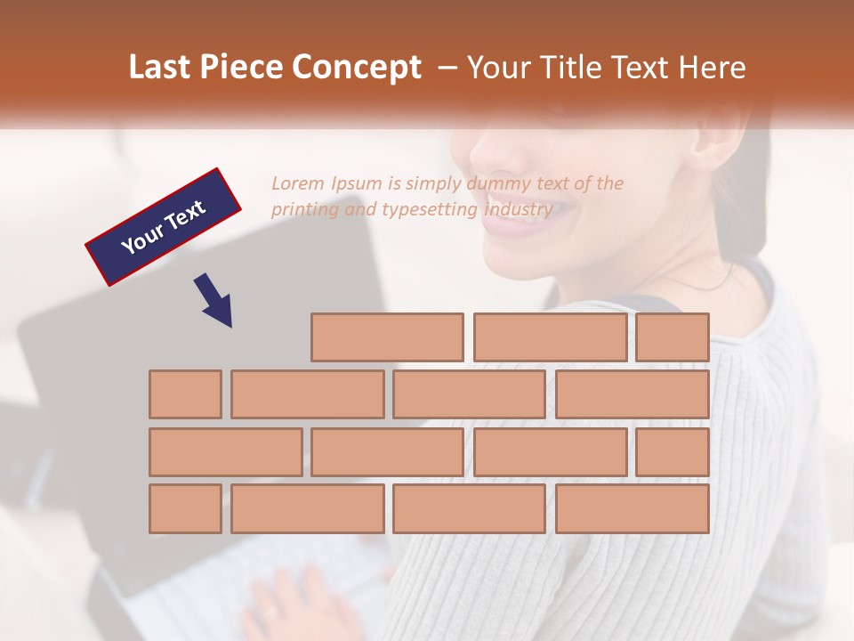 A Woman Holding A Laptop Computer In Her Hands PowerPoint Template