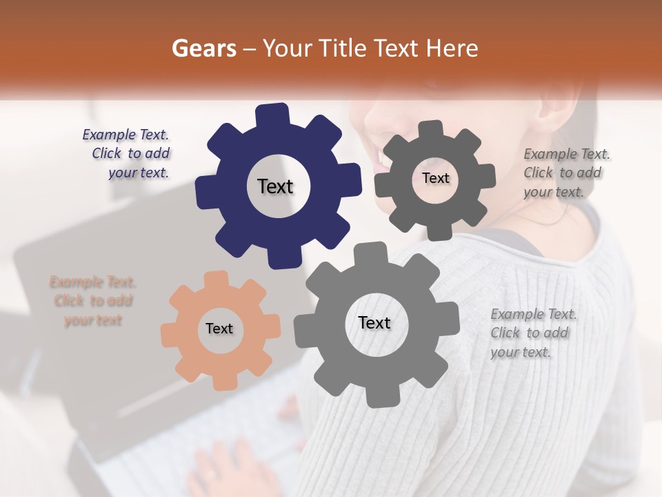 A Woman Holding A Laptop Computer In Her Hands PowerPoint Template