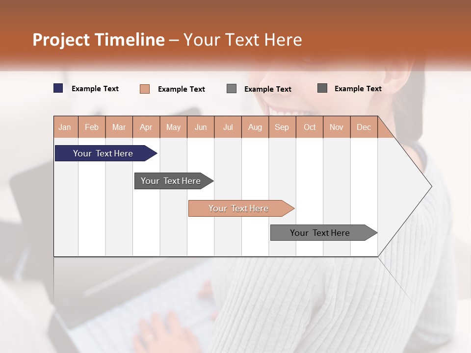 A Woman Holding A Laptop Computer In Her Hands PowerPoint Template