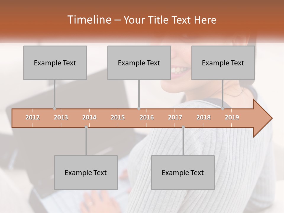 A Woman Holding A Laptop Computer In Her Hands PowerPoint Template