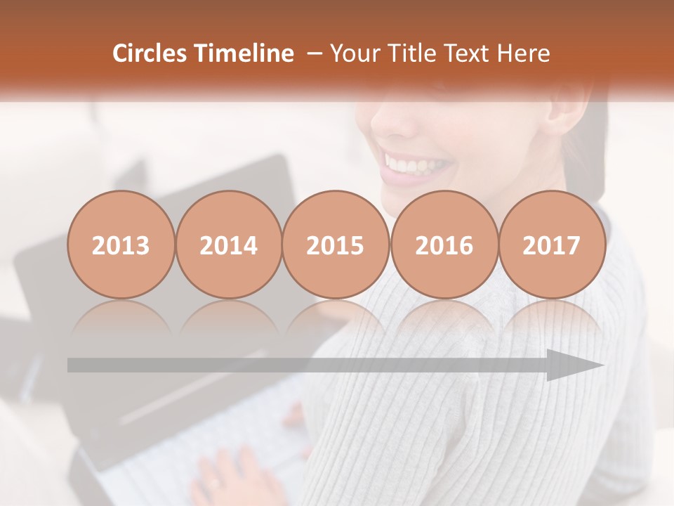 A Woman Holding A Laptop Computer In Her Hands PowerPoint Template