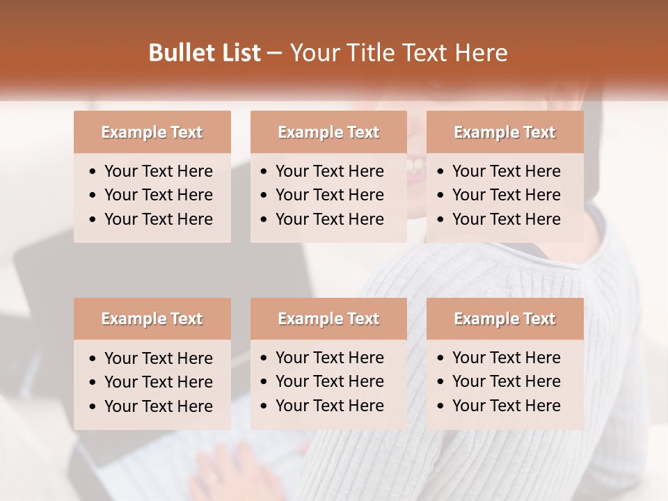 A Woman Holding A Laptop Computer In Her Hands PowerPoint Template