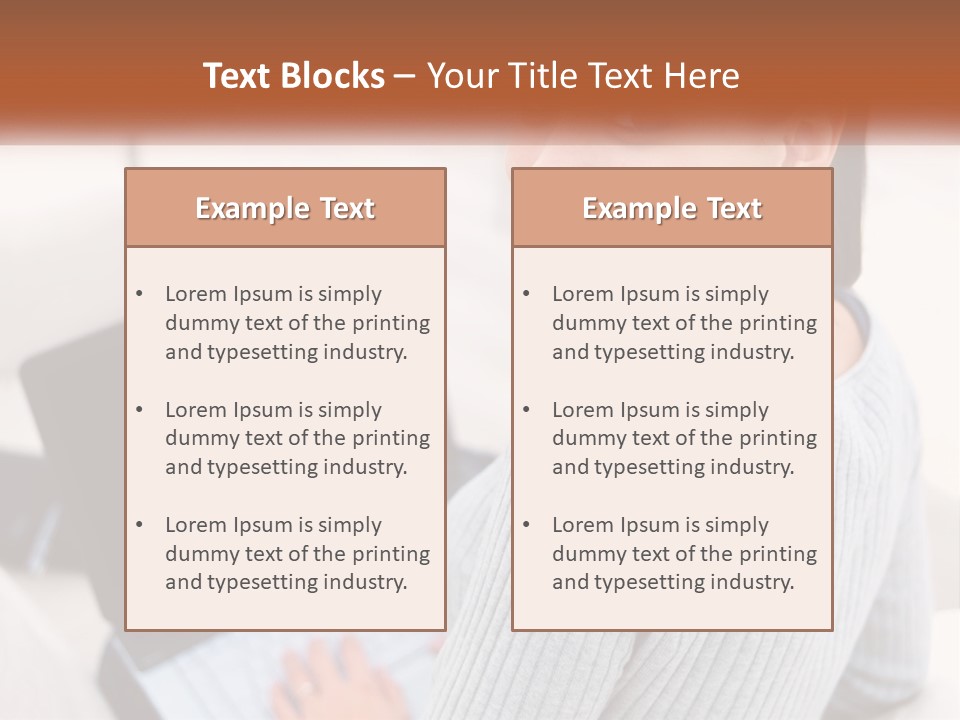 A Woman Holding A Laptop Computer In Her Hands PowerPoint Template