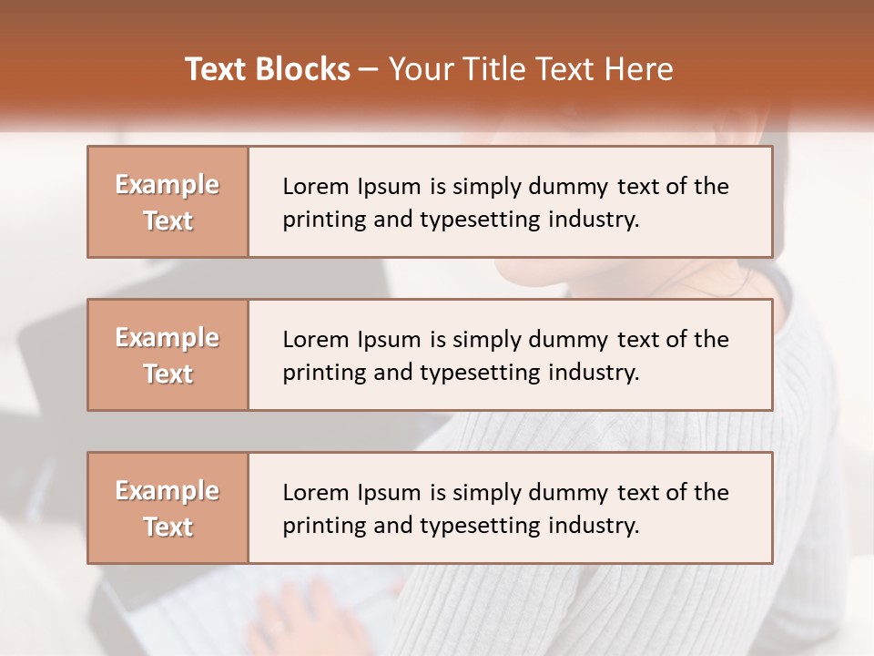 A Woman Holding A Laptop Computer In Her Hands PowerPoint Template