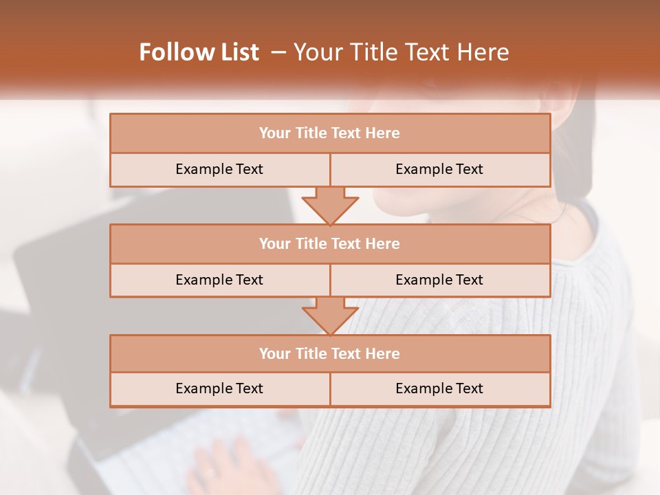 A Woman Holding A Laptop Computer In Her Hands PowerPoint Template