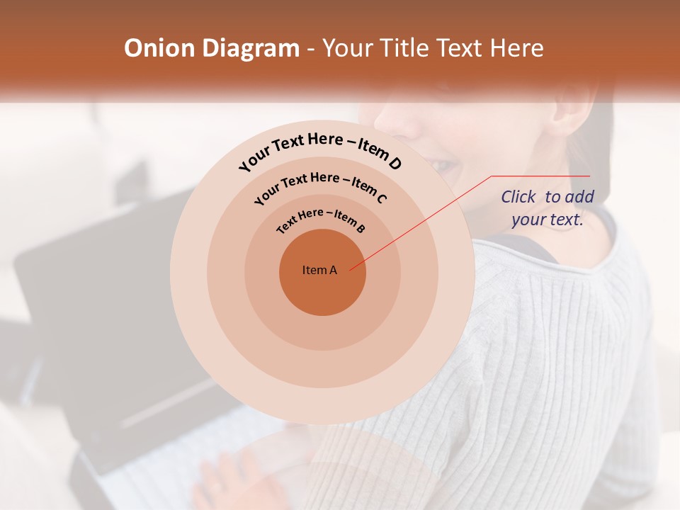 A Woman Holding A Laptop Computer In Her Hands PowerPoint Template