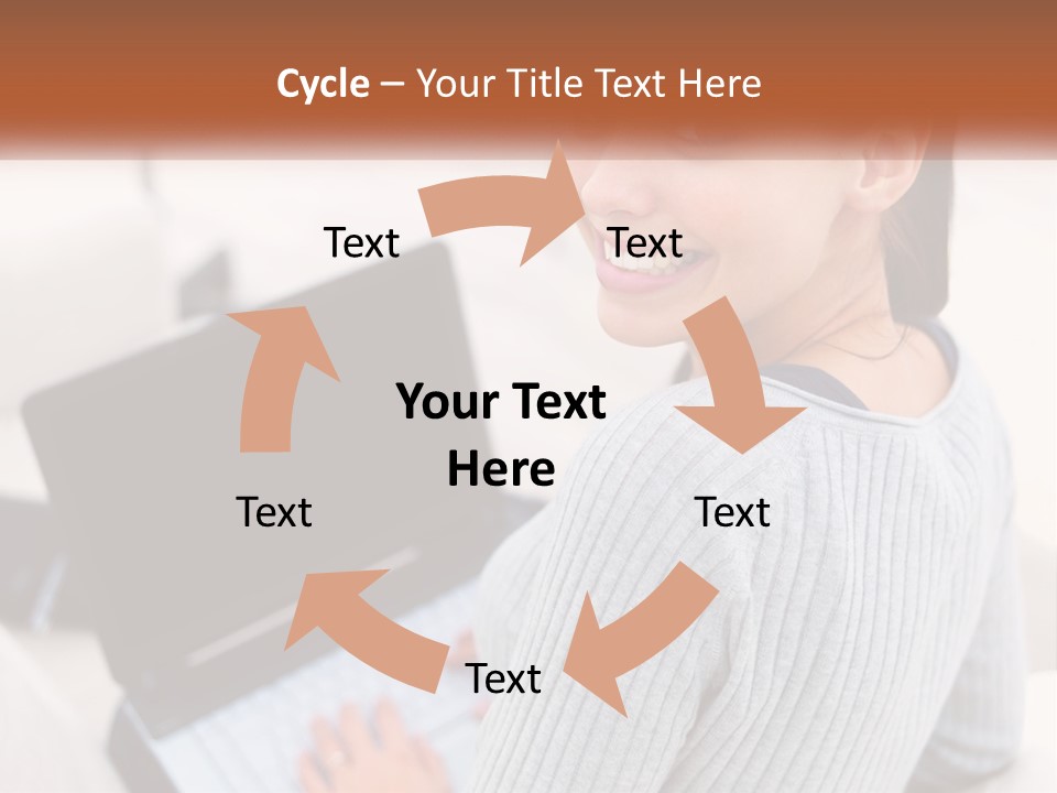 A Woman Holding A Laptop Computer In Her Hands PowerPoint Template