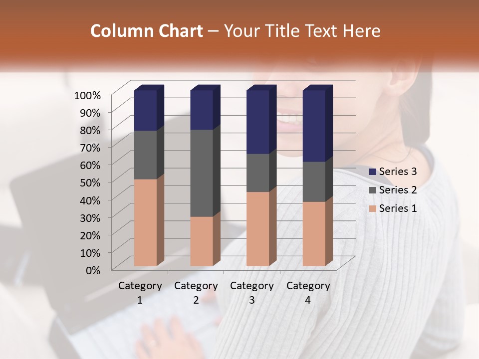 A Woman Holding A Laptop Computer In Her Hands PowerPoint Template