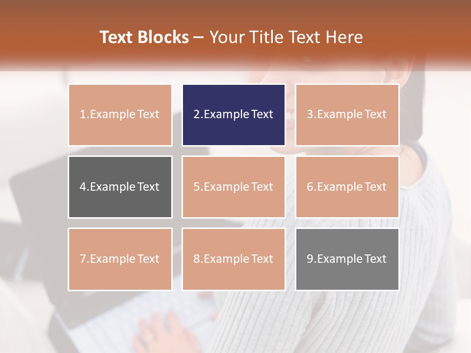 A Woman Holding A Laptop Computer In Her Hands PowerPoint Template