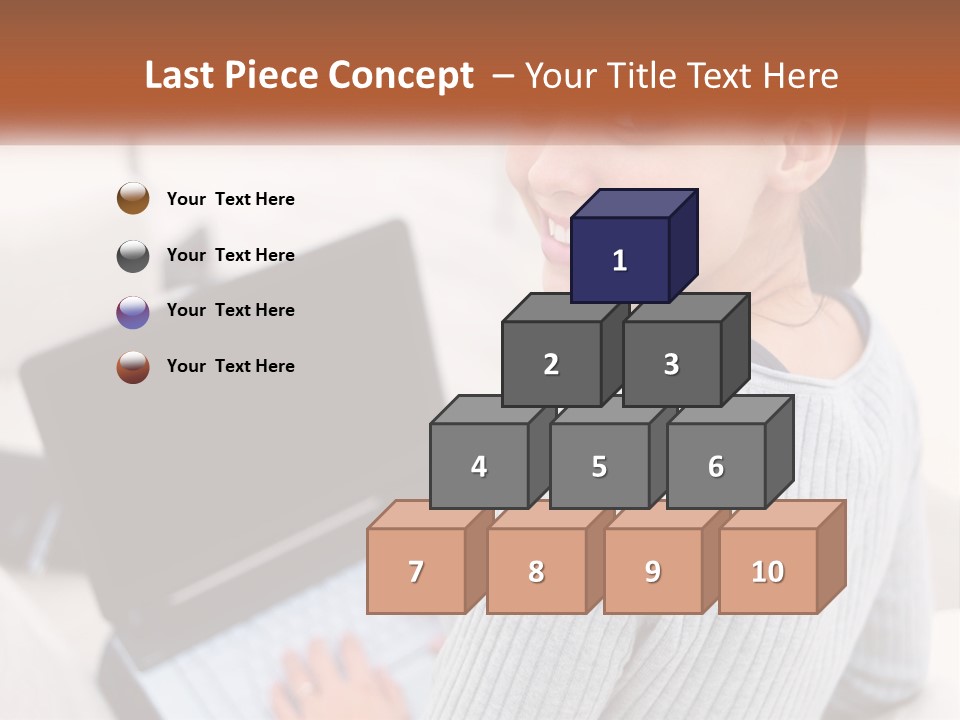 A Woman Holding A Laptop Computer In Her Hands PowerPoint Template