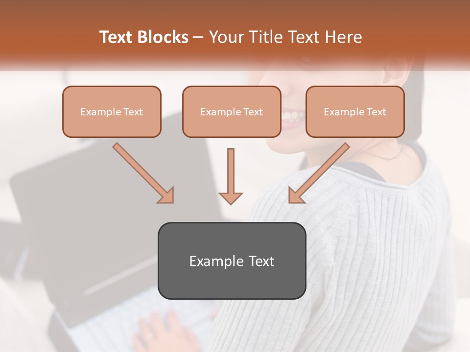 A Woman Holding A Laptop Computer In Her Hands PowerPoint Template