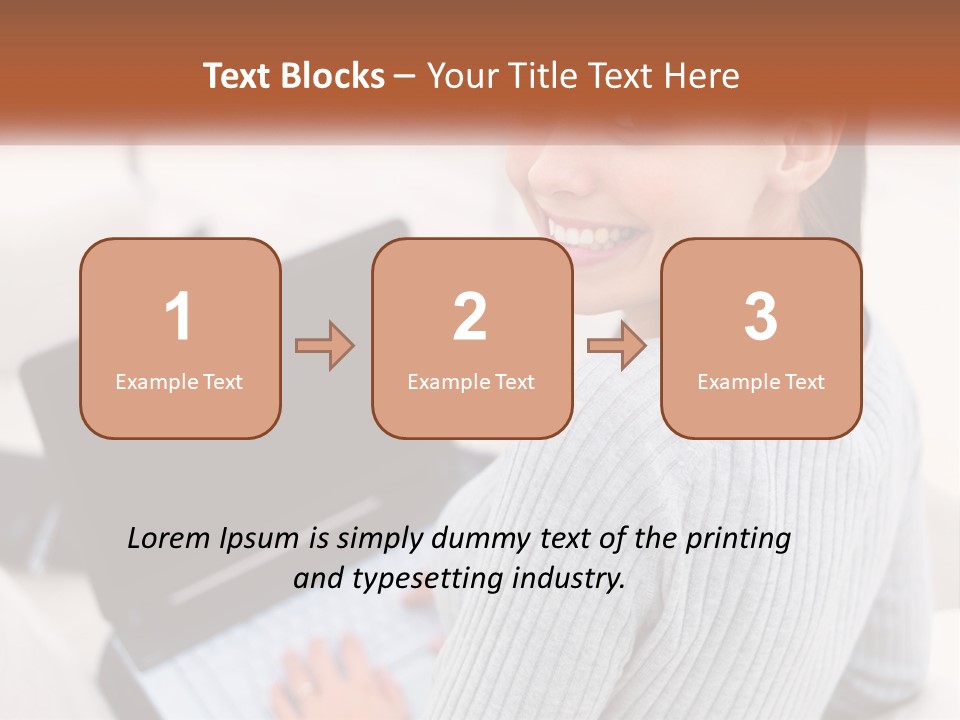 A Woman Holding A Laptop Computer In Her Hands PowerPoint Template