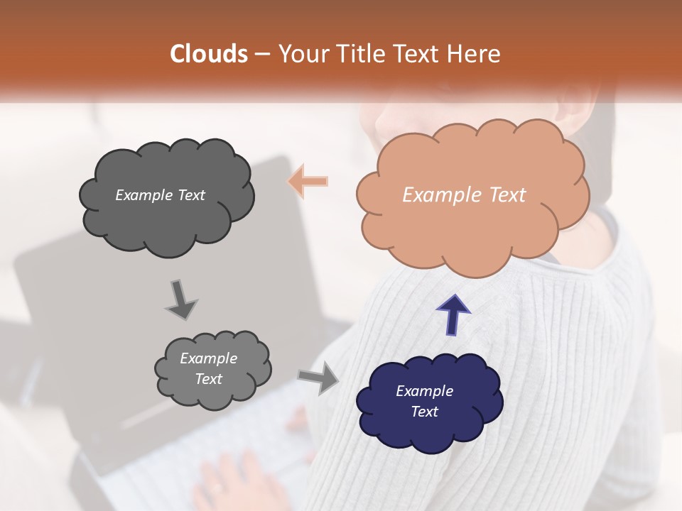 A Woman Holding A Laptop Computer In Her Hands PowerPoint Template