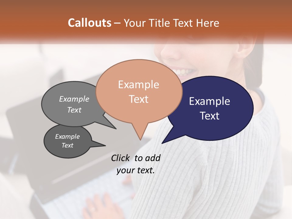 A Woman Holding A Laptop Computer In Her Hands PowerPoint Template