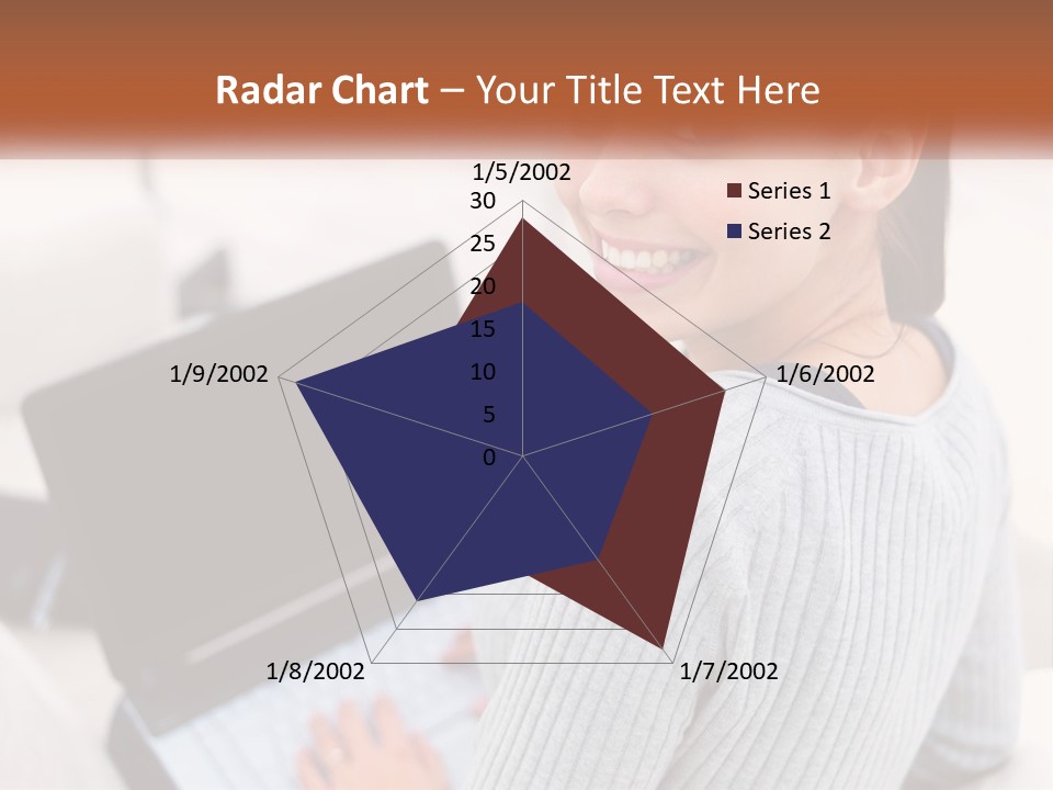 A Woman Holding A Laptop Computer In Her Hands PowerPoint Template