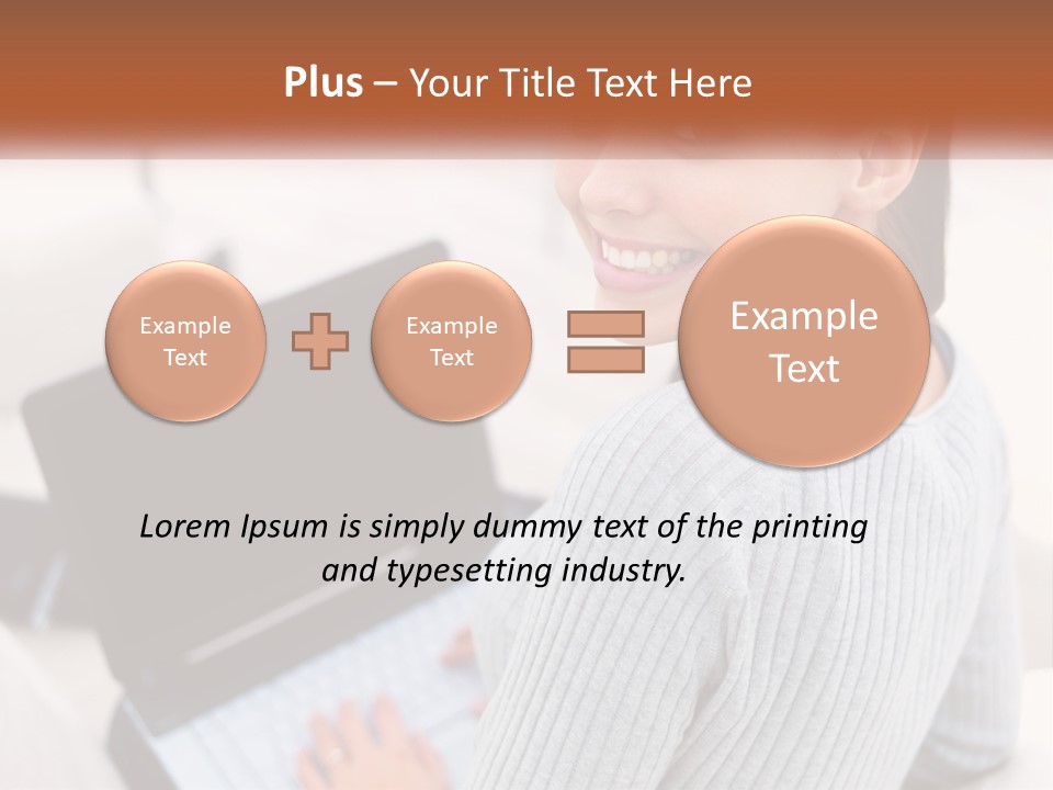 A Woman Holding A Laptop Computer In Her Hands PowerPoint Template