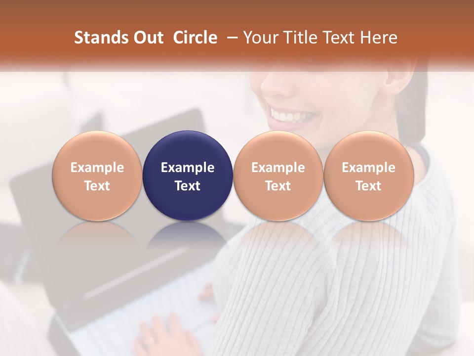 A Woman Holding A Laptop Computer In Her Hands PowerPoint Template