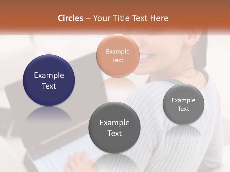 A Woman Holding A Laptop Computer In Her Hands PowerPoint Template