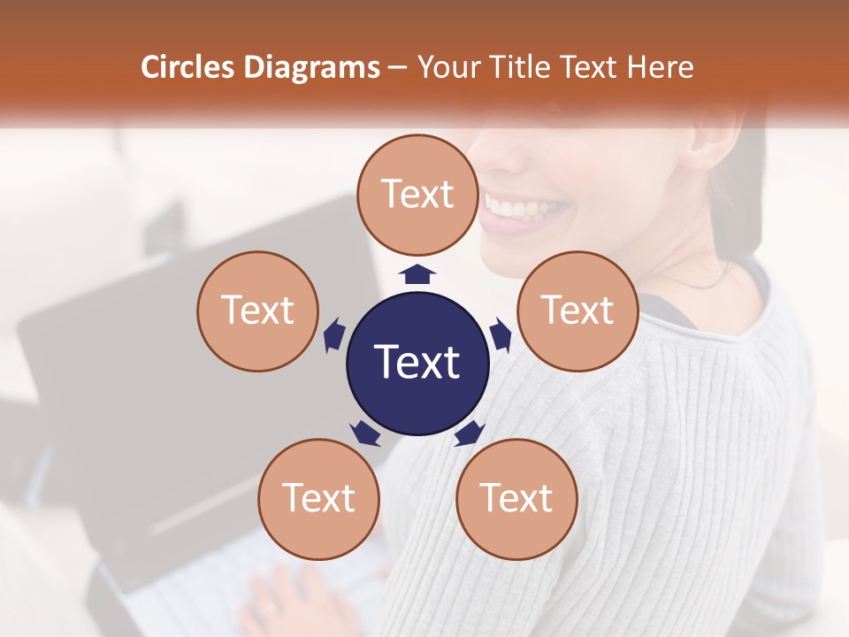 A Woman Holding A Laptop Computer In Her Hands PowerPoint Template