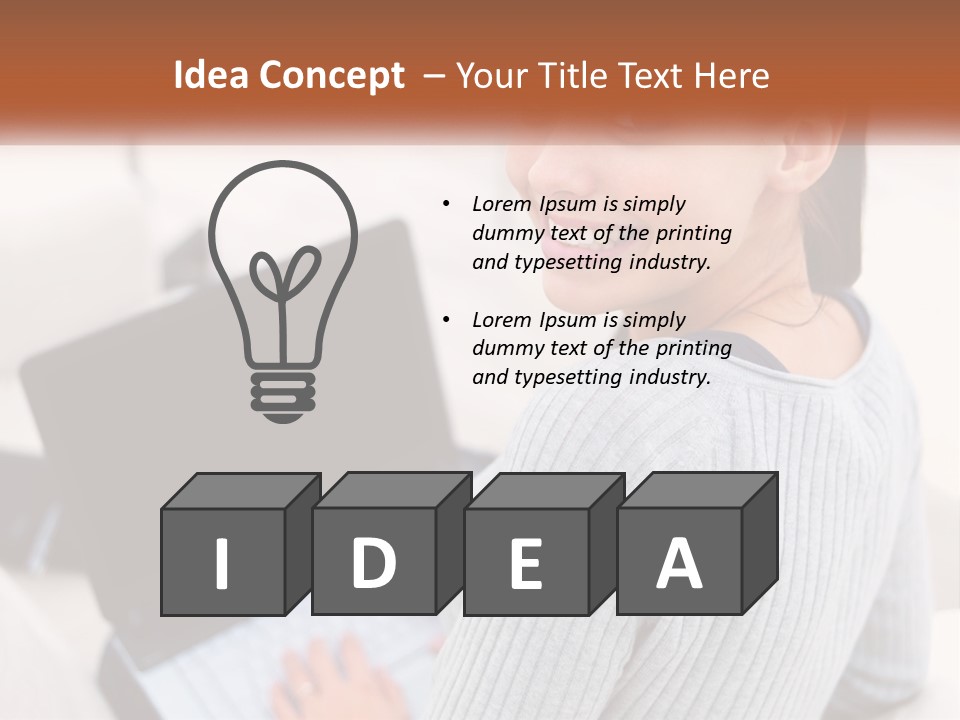 A Woman Holding A Laptop Computer In Her Hands PowerPoint Template