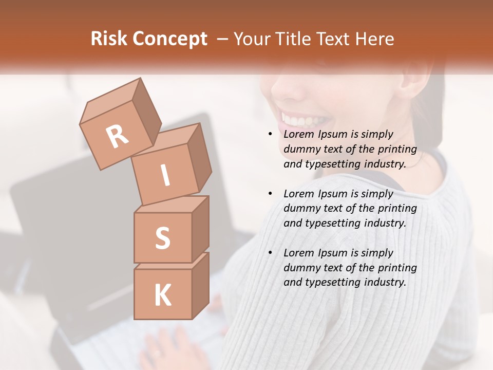 A Woman Holding A Laptop Computer In Her Hands PowerPoint Template