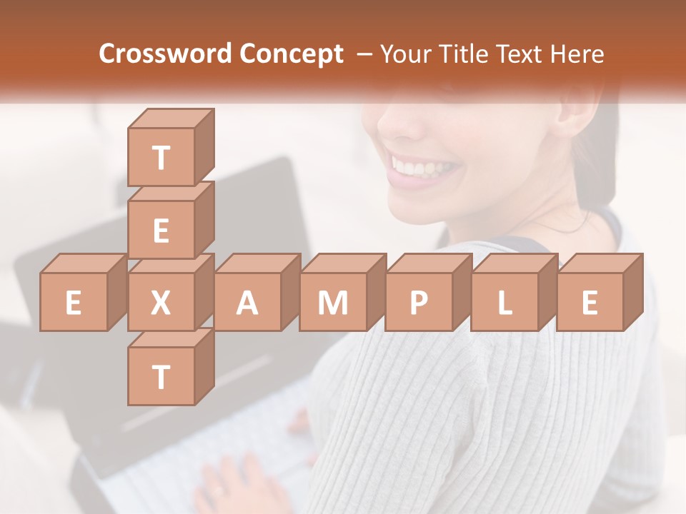 A Woman Holding A Laptop Computer In Her Hands PowerPoint Template