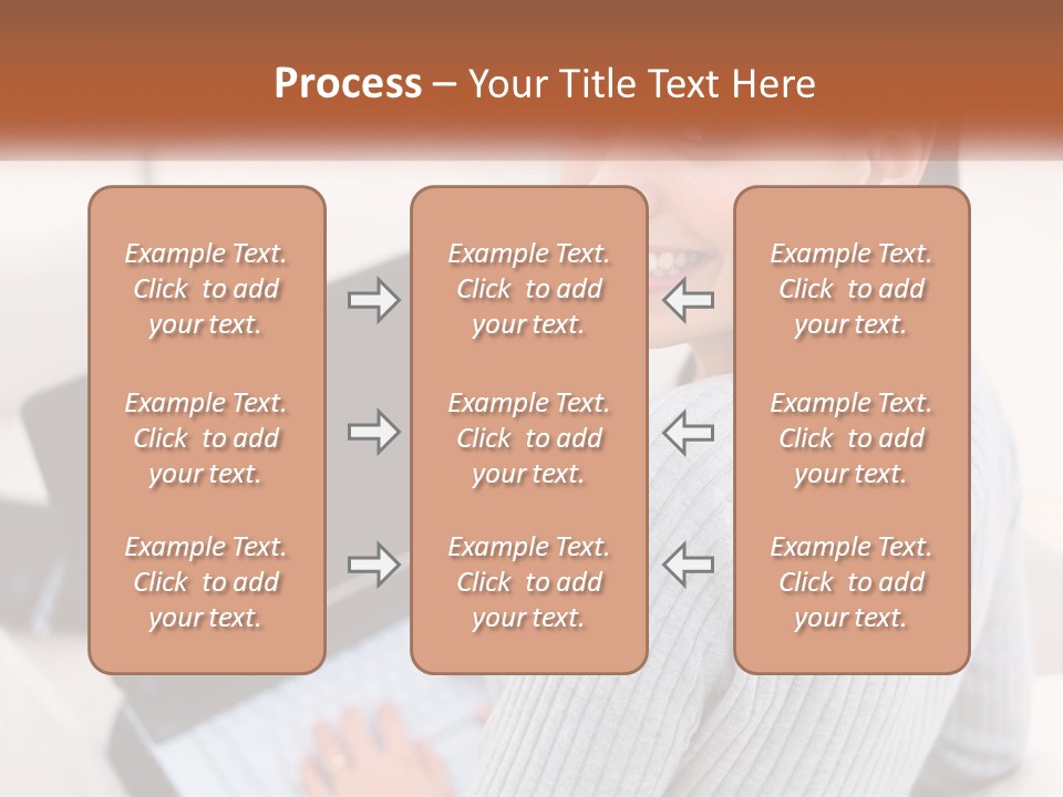 A Woman Holding A Laptop Computer In Her Hands PowerPoint Template