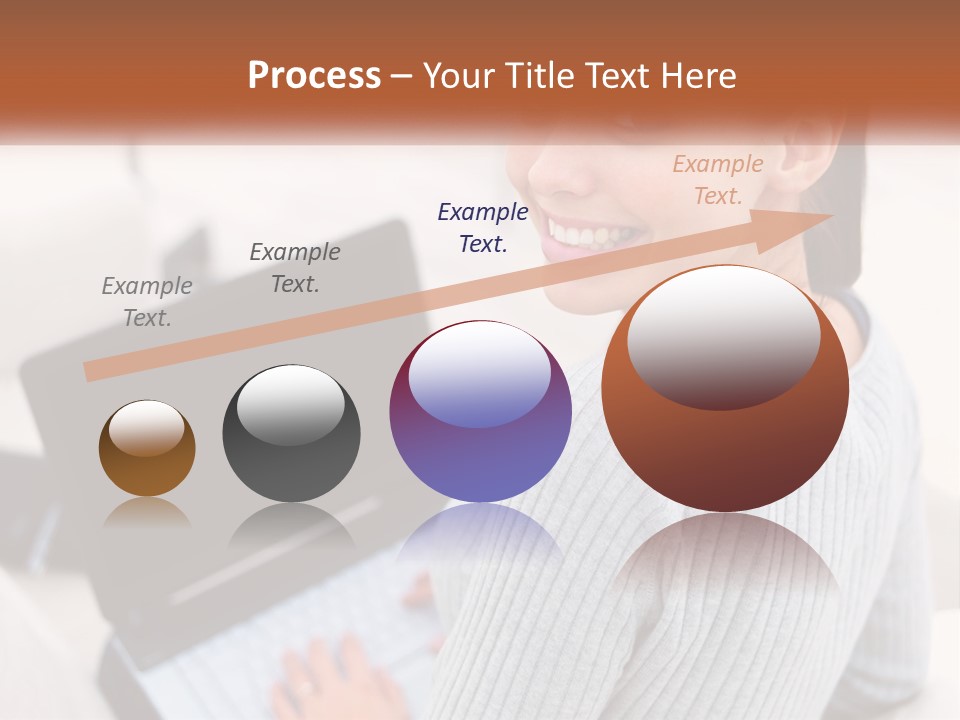 A Woman Holding A Laptop Computer In Her Hands PowerPoint Template