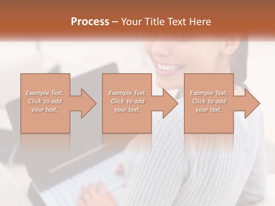 A Woman Holding A Laptop Computer In Her Hands PowerPoint Template