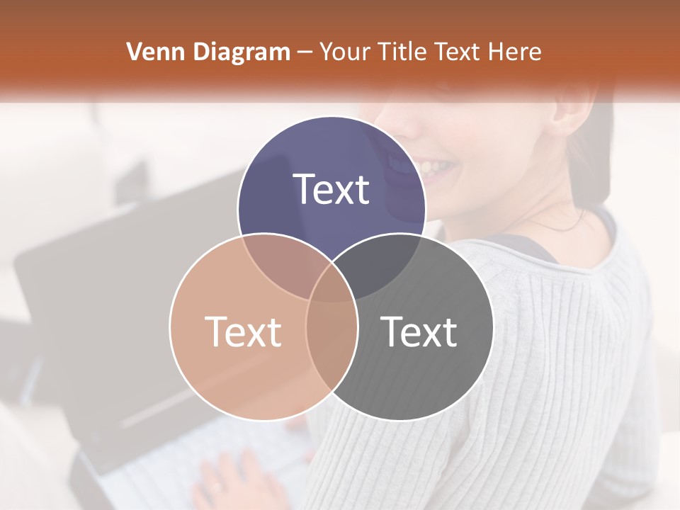 A Woman Holding A Laptop Computer In Her Hands PowerPoint Template