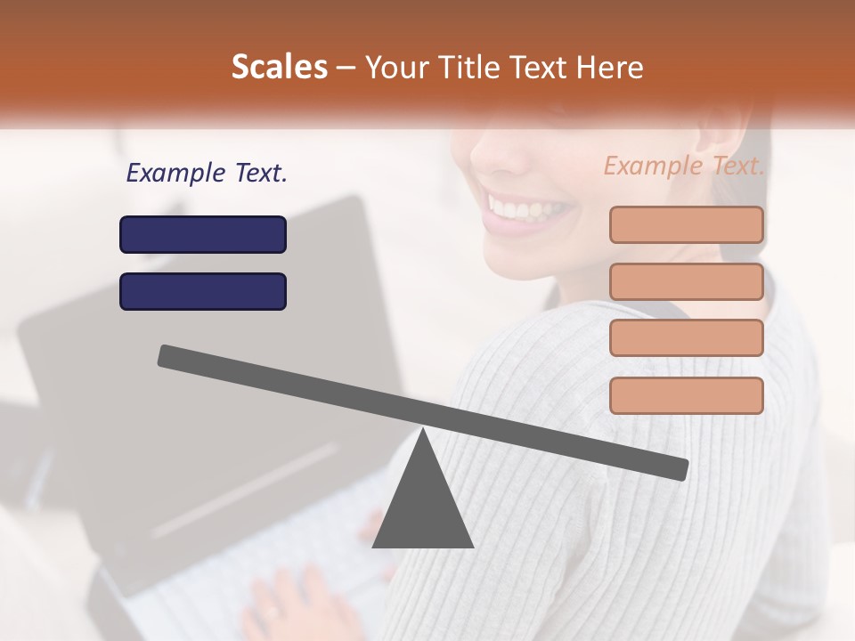 A Woman Holding A Laptop Computer In Her Hands PowerPoint Template