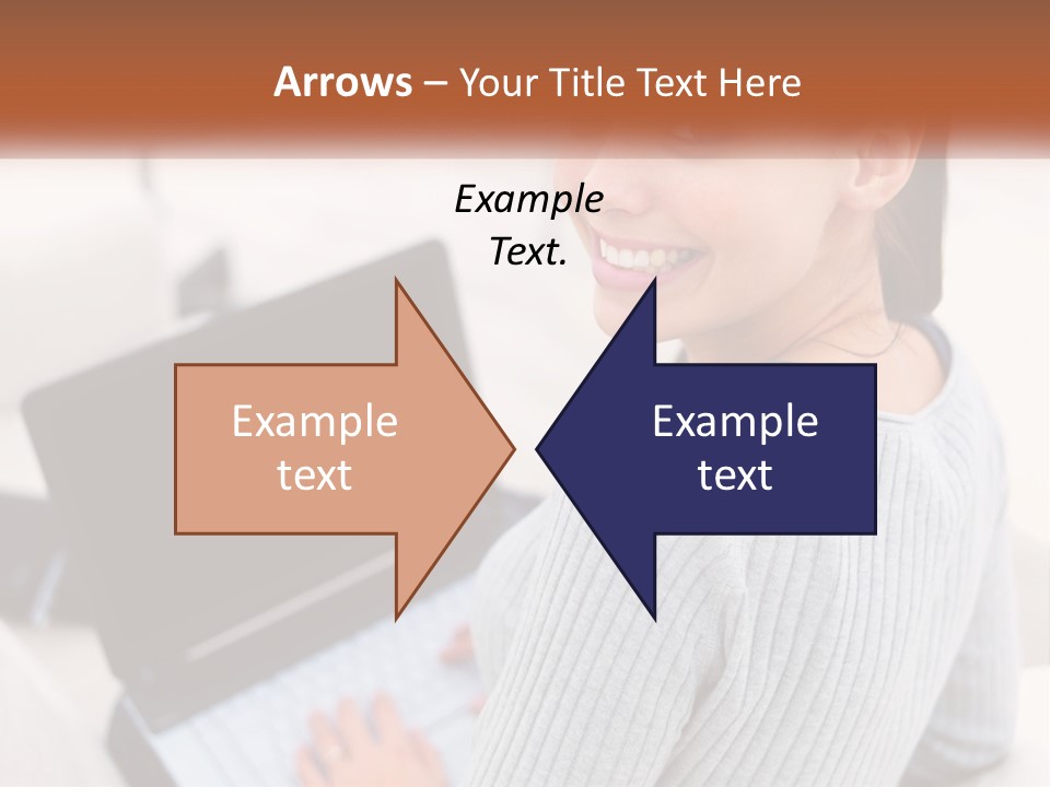 A Woman Holding A Laptop Computer In Her Hands PowerPoint Template