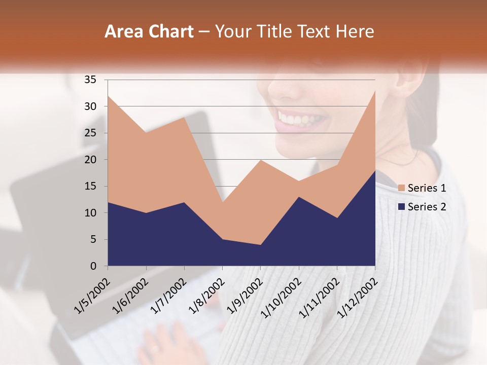 A Woman Holding A Laptop Computer In Her Hands PowerPoint Template