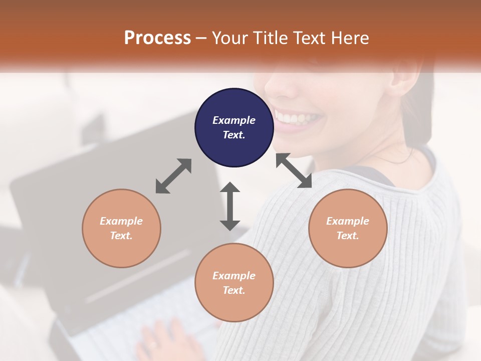 A Woman Holding A Laptop Computer In Her Hands PowerPoint Template