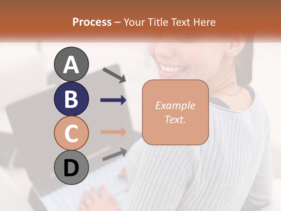 A Woman Holding A Laptop Computer In Her Hands PowerPoint Template