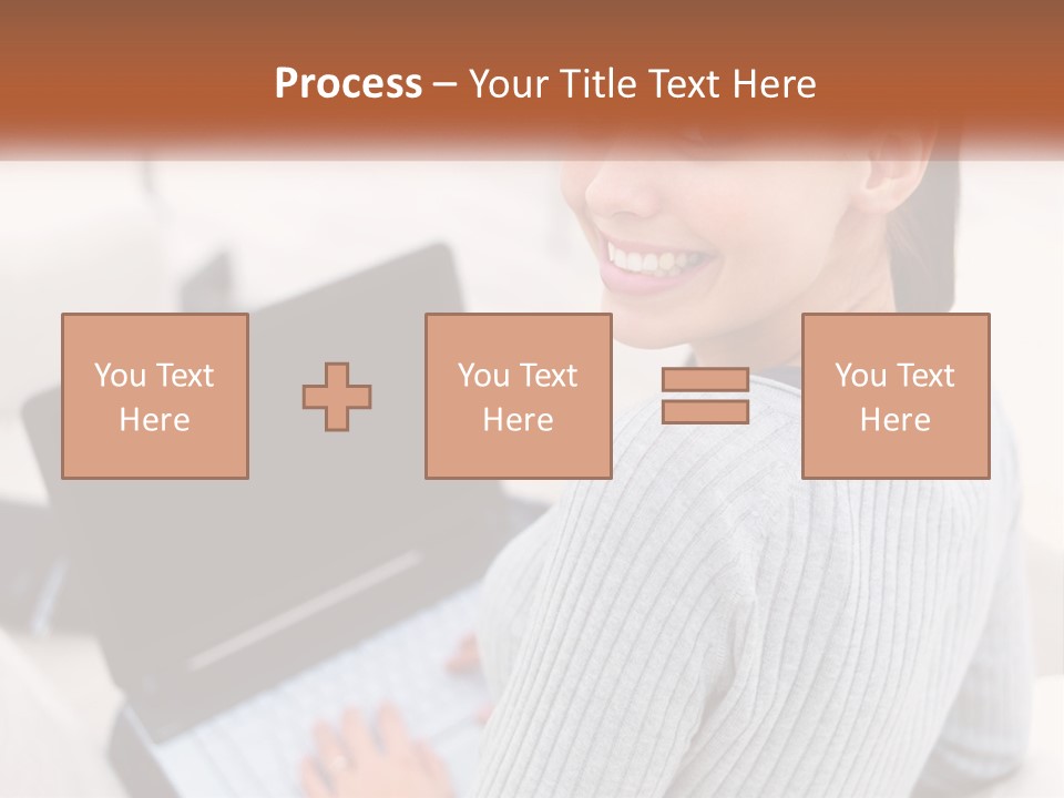 A Woman Holding A Laptop Computer In Her Hands PowerPoint Template