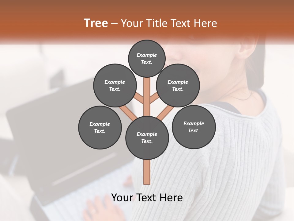 A Woman Holding A Laptop Computer In Her Hands PowerPoint Template