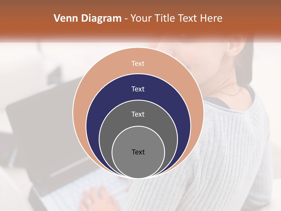 A Woman Holding A Laptop Computer In Her Hands PowerPoint Template