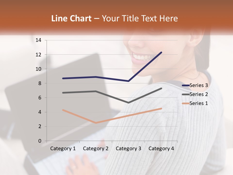 A Woman Holding A Laptop Computer In Her Hands PowerPoint Template