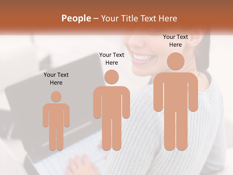 A Woman Holding A Laptop Computer In Her Hands PowerPoint Template