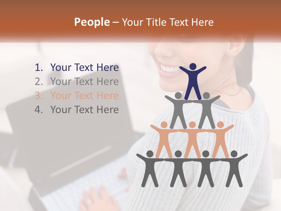 A Woman Holding A Laptop Computer In Her Hands PowerPoint Template