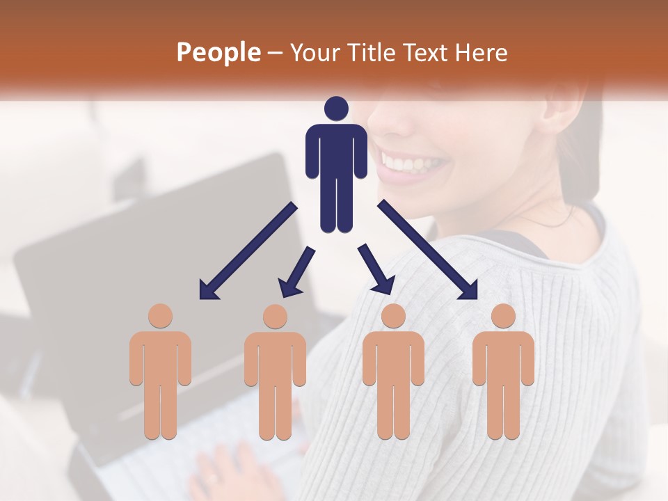 A Woman Holding A Laptop Computer In Her Hands PowerPoint Template
